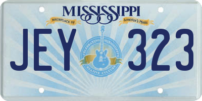 MS license plate JEY323