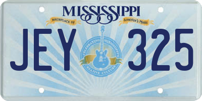 MS license plate JEY325