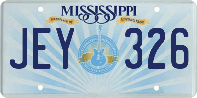 MS license plate JEY326