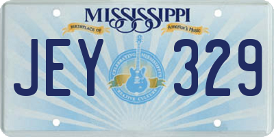 MS license plate JEY329