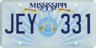 MS license plate JEY331