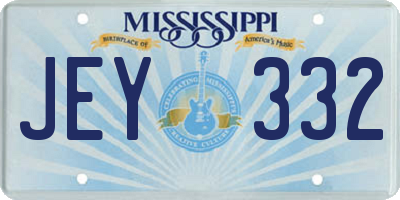 MS license plate JEY332