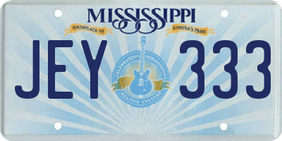 MS license plate JEY333