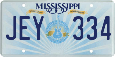 MS license plate JEY334