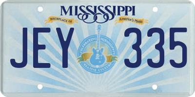 MS license plate JEY335