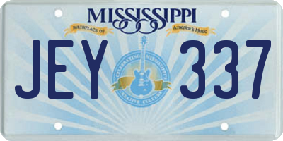 MS license plate JEY337