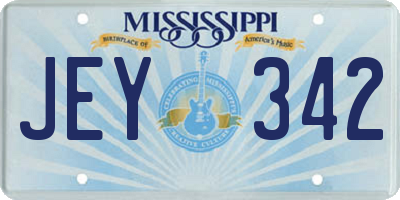 MS license plate JEY342