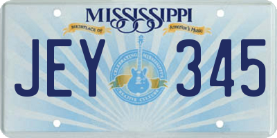 MS license plate JEY345