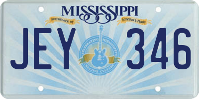 MS license plate JEY346