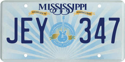 MS license plate JEY347