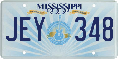 MS license plate JEY348