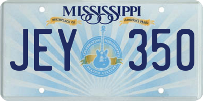 MS license plate JEY350