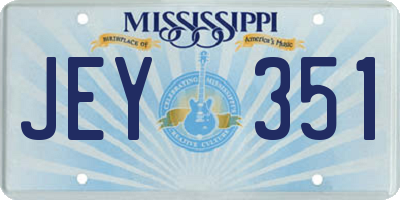 MS license plate JEY351