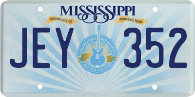 MS license plate JEY352