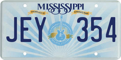 MS license plate JEY354