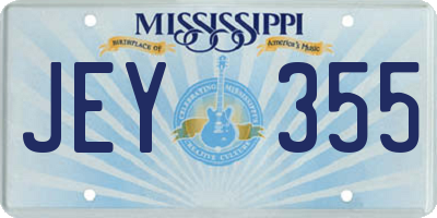 MS license plate JEY355