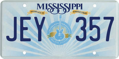 MS license plate JEY357
