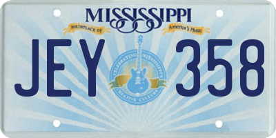 MS license plate JEY358
