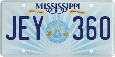 MS license plate JEY360
