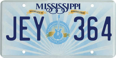 MS license plate JEY364