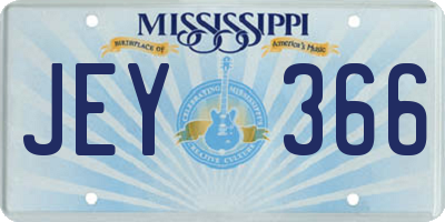 MS license plate JEY366