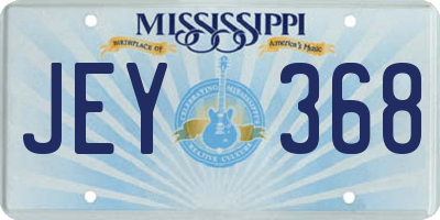 MS license plate JEY368