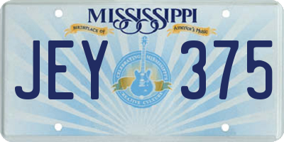 MS license plate JEY375