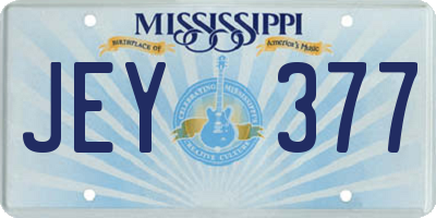 MS license plate JEY377