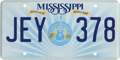 MS license plate JEY378