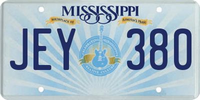 MS license plate JEY380