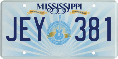 MS license plate JEY381