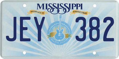 MS license plate JEY382