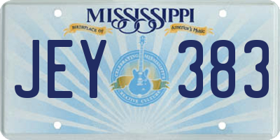 MS license plate JEY383