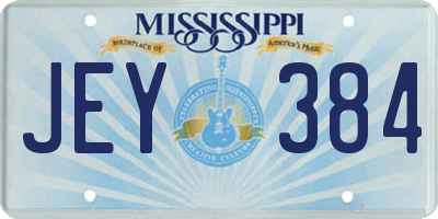 MS license plate JEY384