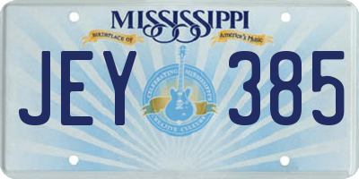 MS license plate JEY385