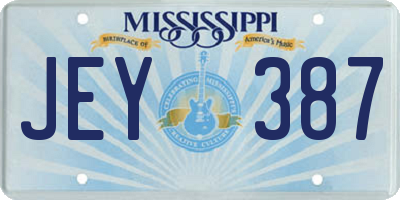 MS license plate JEY387