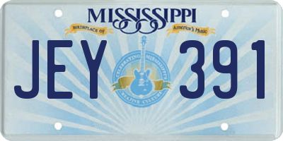 MS license plate JEY391