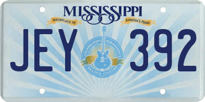 MS license plate JEY392