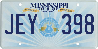 MS license plate JEY398