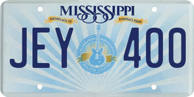 MS license plate JEY400