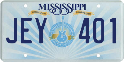 MS license plate JEY401