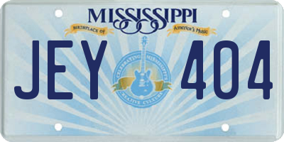 MS license plate JEY404