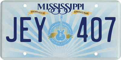 MS license plate JEY407