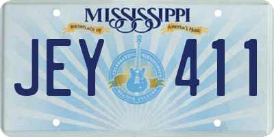 MS license plate JEY411