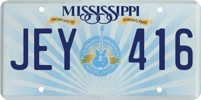 MS license plate JEY416