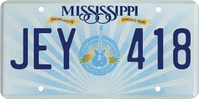 MS license plate JEY418