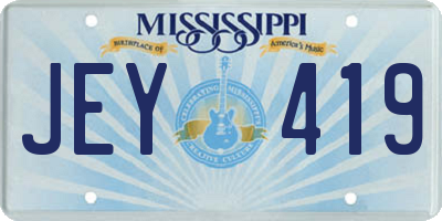 MS license plate JEY419
