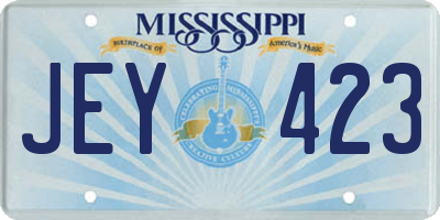 MS license plate JEY423