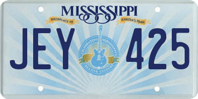 MS license plate JEY425