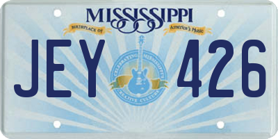 MS license plate JEY426